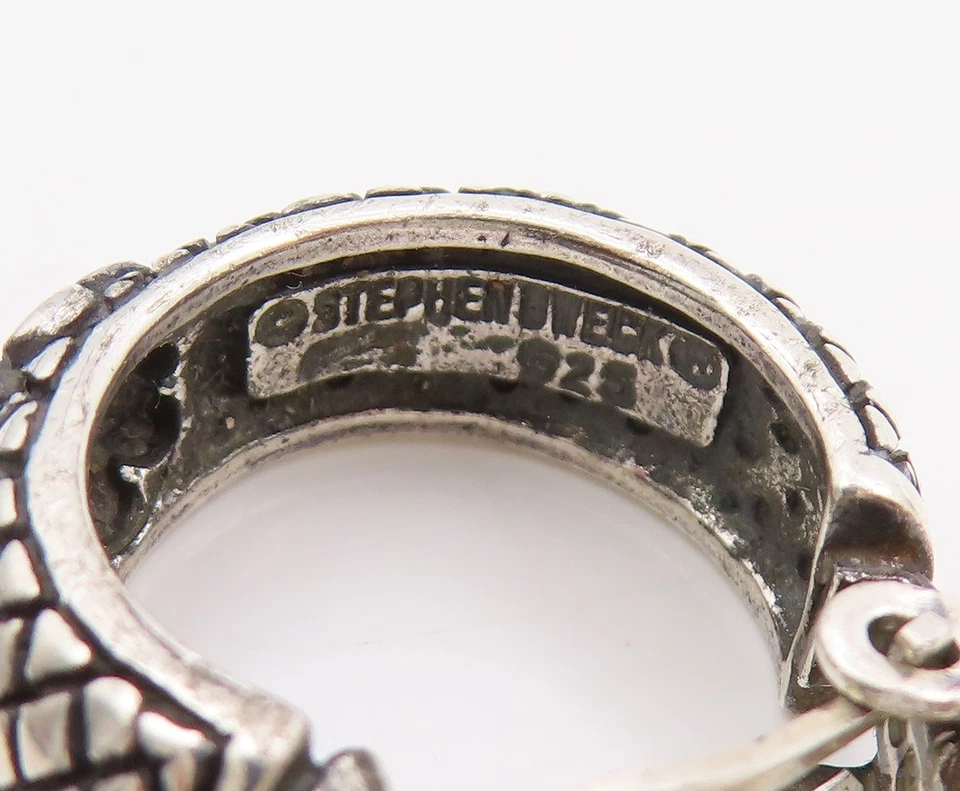 Pendientes vintage de plata de ley 925 STEPHEN DWECK clip de aro floral EG13788 Foto 4 de 4