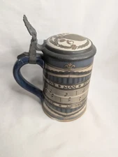 Antique Mettlach Stein 2097 "In Praise of Song" Music, Singing - Small Flaws 