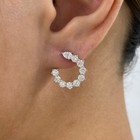 1.9ct Pear & Round Hoop Earrings White Gold 14K Labcreated Diamond F/VS — photo 1