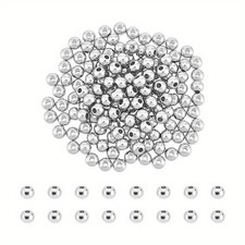 1box 200pcs 304 Stainless Steel Round Spacer Beads Stainless Steel color 6x5mm
