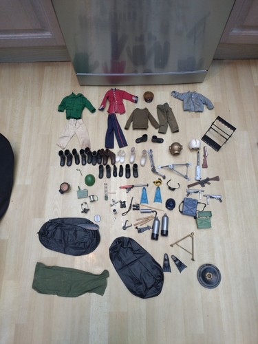 Lotto Lavoro Action Man Palitoy Ricambi Accessori, Vestiti, Armi Vintage Bundle
