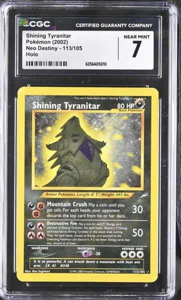 Pokemon Shining Tyranitar Neo Destiny Unlimited 113/105 CGC 7 NM