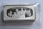 1982 Christmas 2 Oz Silver Bar ~Franklin Mint 1000 grains Sterling Silver Bar~