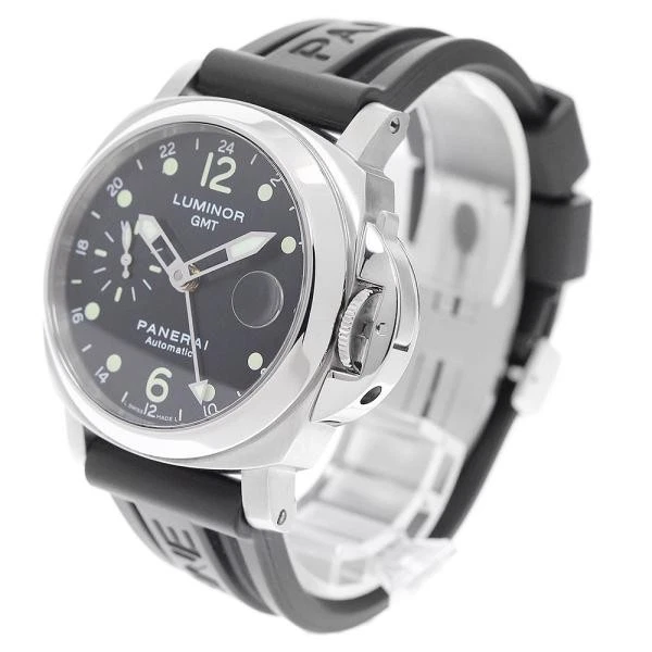 Panerai — Officine Panerai Luminor GMT PAM00159 40mm SS Black Dial Automatic Watch #C12383