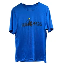 Patagonia Capilene Shirt Mens Medium Blue Sleeve Base Layer CUT CAMP Logo