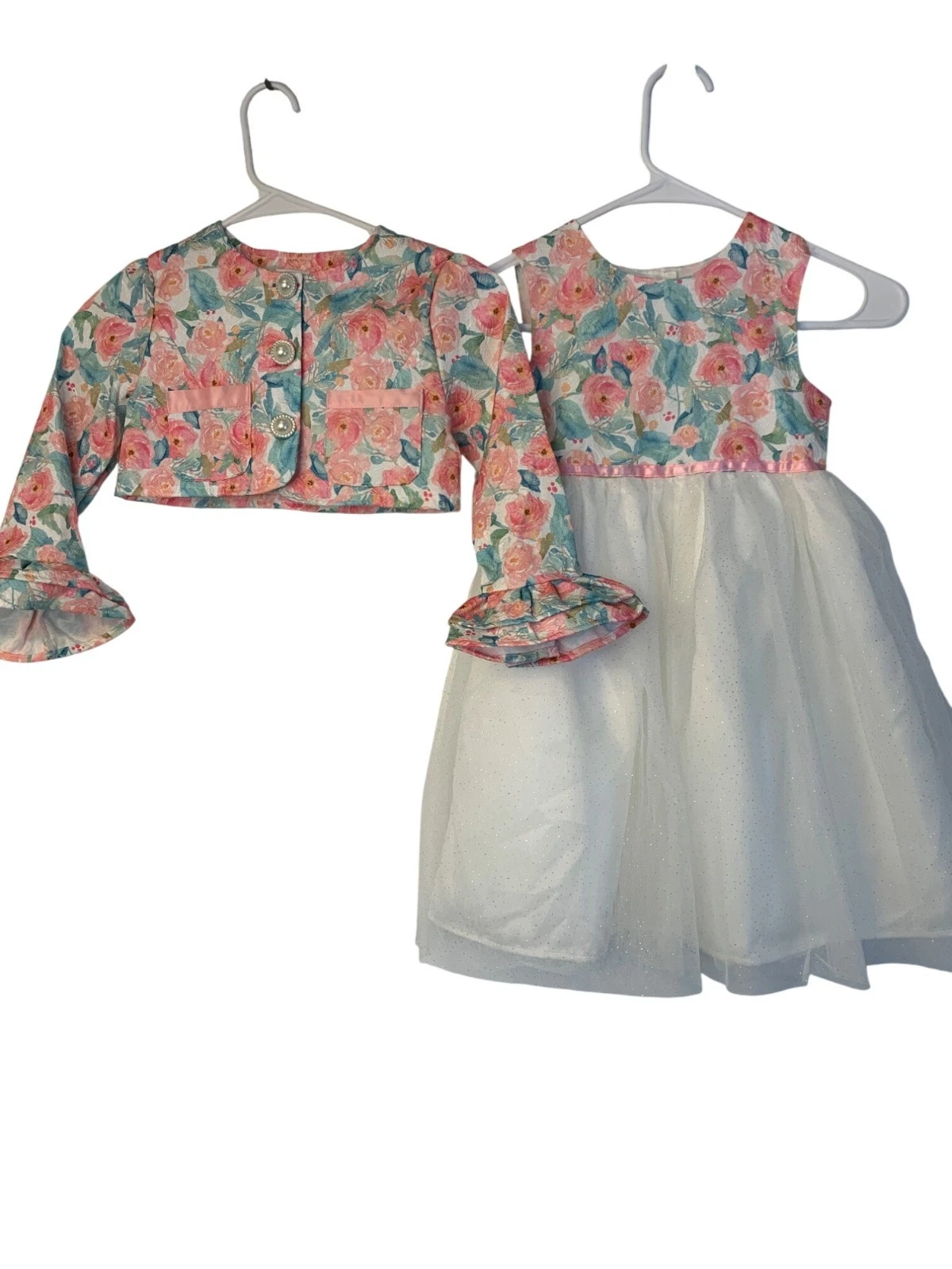 NWT Blueberi Boulevard Floral Tulle Two-Piece Girls Sz 6 Dress Set RN10514