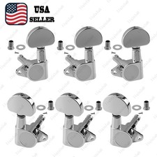 Fully Enclosed Guitar Machine Heads Tuners 1:15 Ratio for Acoustic Guitar-Chrome