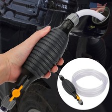 9.8Ft Siphon Hose Transfer Hand Pump With Flow Valve for Gasoline Oil Water Fuel