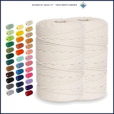 Soft Durable Macrame Cord 3mm Twisted Cotton for Art Projects and Decorations