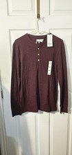 NWT Mens Small Goodfellow  Co Men Royal Burgundy Textured Henley Shirt