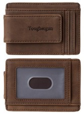 Genuine Leather Magnetic Front Pocket Money Clip Wallet w/Rfid Blocking