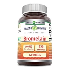 Bromelain 500mg Dietary Supplement 120 Count Non-GMO Gluten Free USA Made