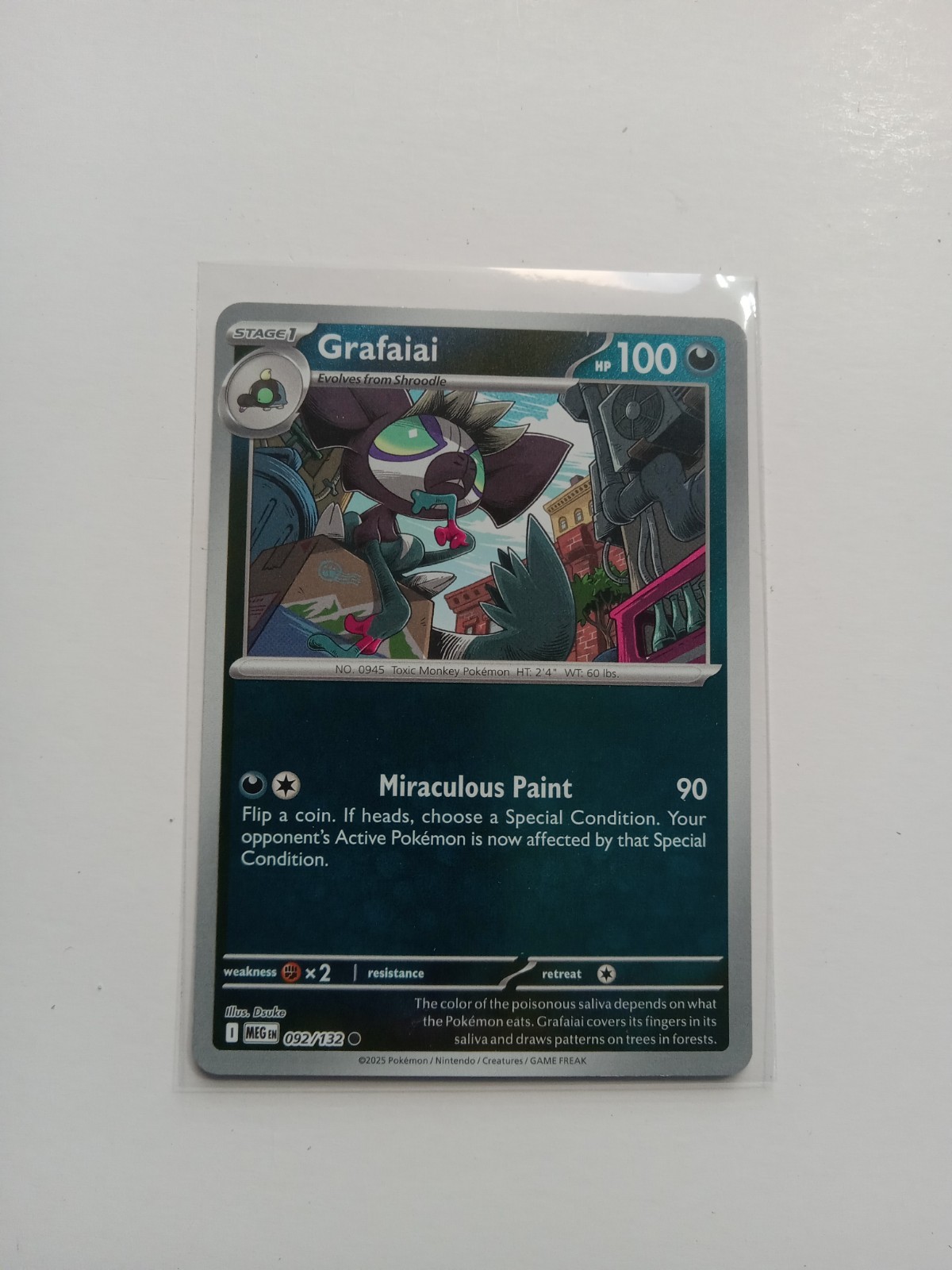 Grafaiai 092/132 Mega Evolution Reverse Holo NM Pokemon Card