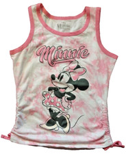 Disney Minnie Mouse Girl's Pink Tie Dye Side Cinch Graphic Tank Top Size M 8 