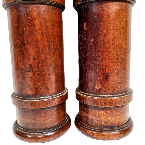 2 Antique French Carved Wood Baluster Columns 9 in – Architectural Salvage - Picture 3 of 10