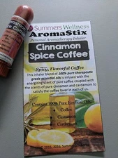 Set of 6- COFFEE Essential Oil Personal AROMATHERAPY Inhalers