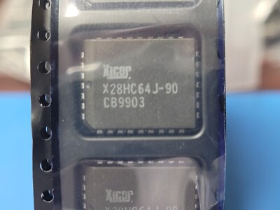 (5 PCS) X28HC64J-90 XICOR EEPROM, 8KX8, 90ns, Parallel, CMOS, PLCC32