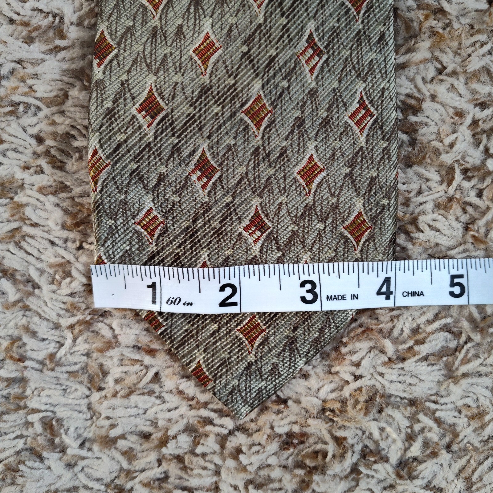 Robert Talbott Dark Gold Diamond Pattern Silk Han… - image 2