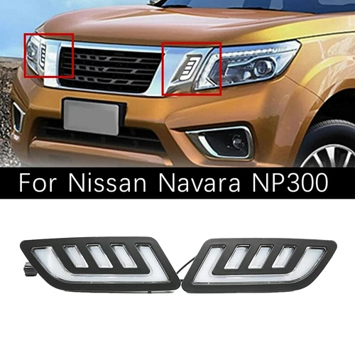 for Nissan Navara NP300 15-18 LED Daytime Running Light DRL Grille Turn Lamp - Picture 1 of 12