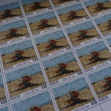 FEUILLE SHEET TIMBRE TABLEAU EUGÈNE BOUDIN N°2474 x25 1987 NEUF** LUXE MNH