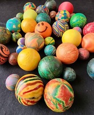 Retro Vintage Super Balls Bouncy Rubber Ball Lot 40 Various Colors Sizes Toys
