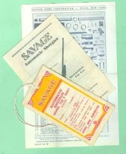 Savage Arms Model 720 Manual and Hang Tag Reproduction