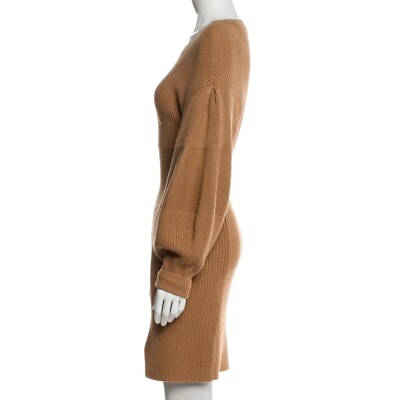 staud brown sweater dress STAUD, Willow Sweater Dress in Truffle, Size Medium
