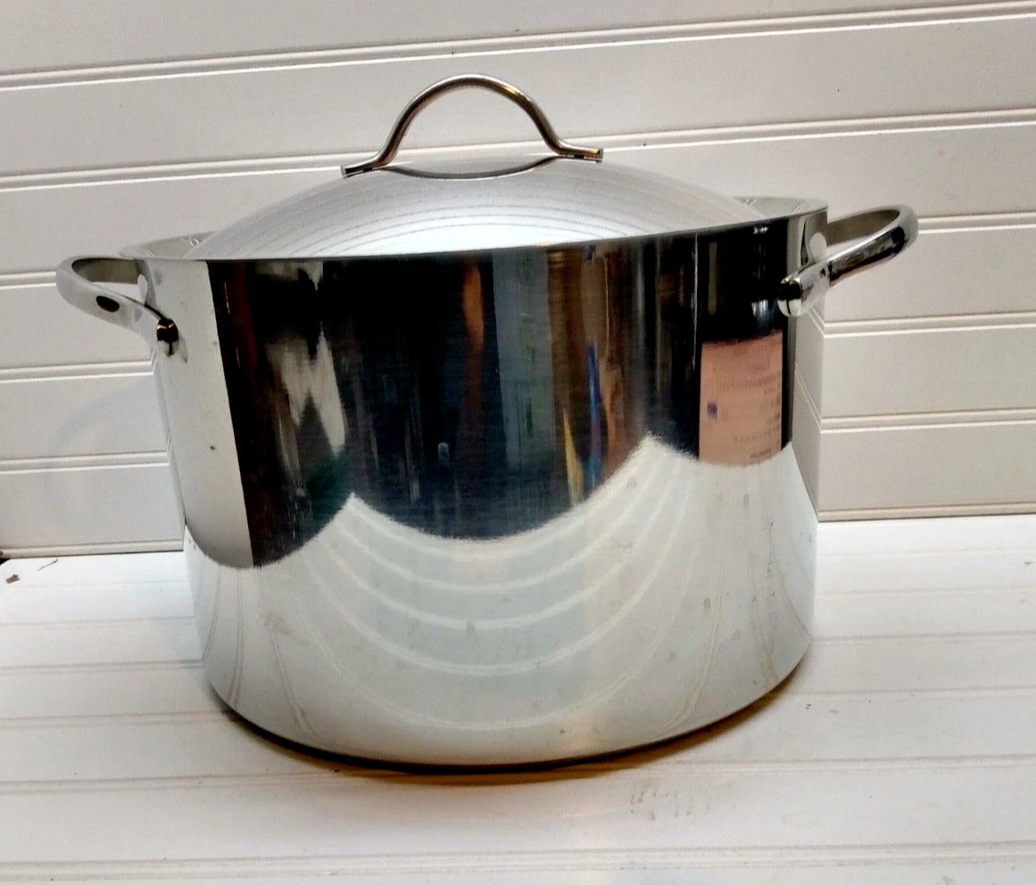 Revere Ware Proline 10 Qt Stockpot Copper Core Stainless Dutch Oven Fry Pan Lid