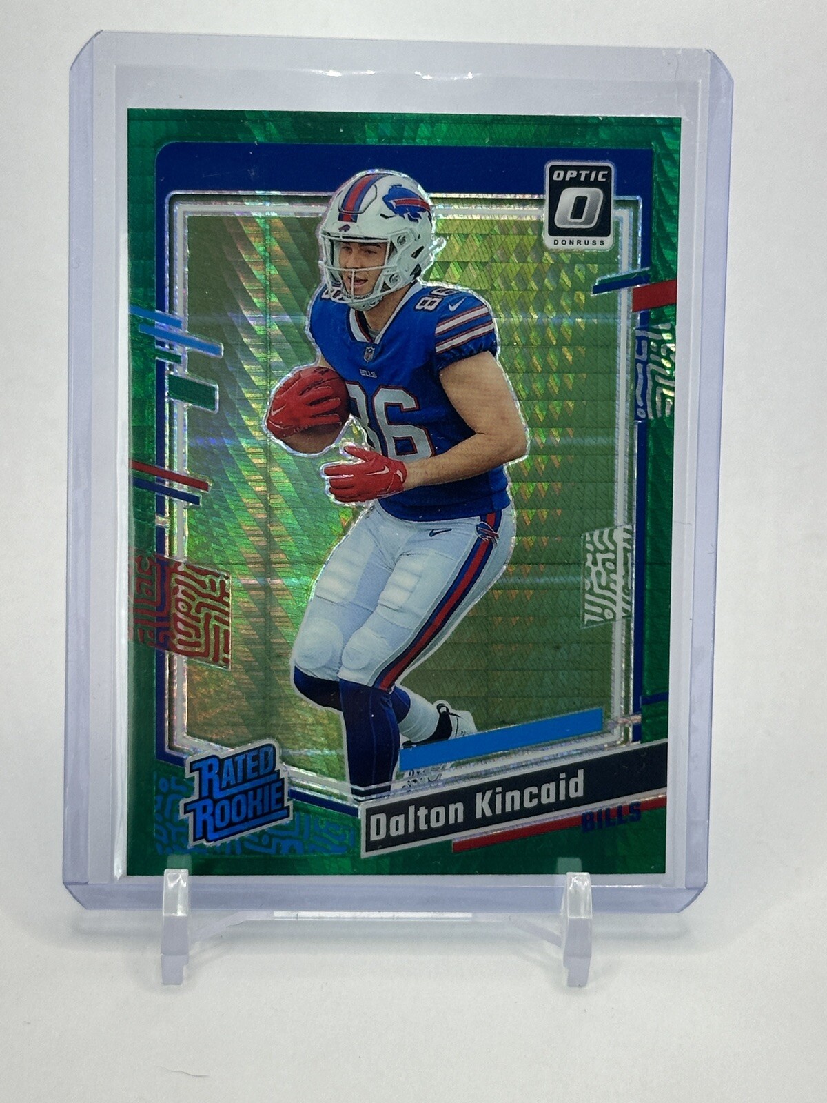 DALTON KINCAID 2023 Donruss Optic #211 Rated Rookie RC Green Hyper Prizm Bills