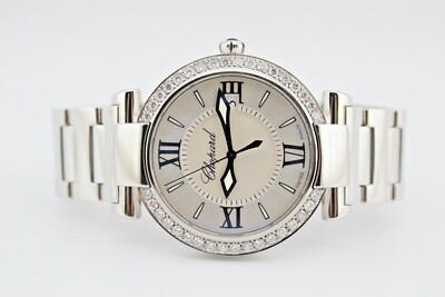 CHOPARD IMPERIALE 36MM STAINLESS STEEL DIAMOND ENCRUSTED WATCH 388532-3002