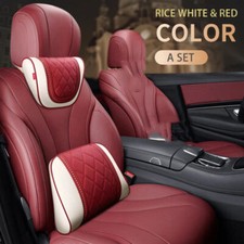 Car Leather Headrest Rest Pillow Back Cushion Neck Waist Supports Lumbar Pillows Car Leather Headrest Rest Pillow Back Cushion Neck Waist Supports Lumbar Pillows