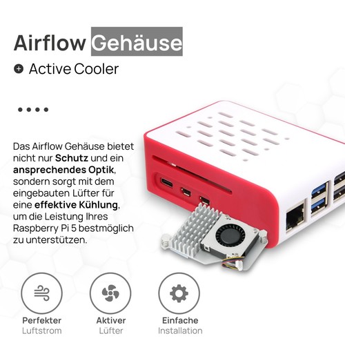 Raspberry Pi 5 8GB Cooler-Kit | Netzteil 27W | Gehäuse | 64GB Edition | Cooler - Bild 24 von 27