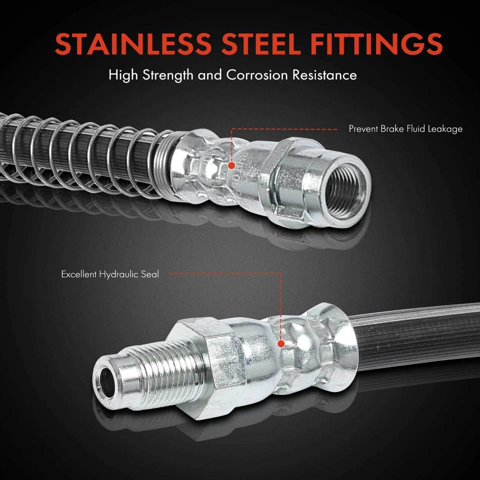 Manguera hidráulica de freno delantera derecha y derecha 2 piezas para Mercedes-Benz AMG GT S SLS AMG C190 Foto 4 de 4