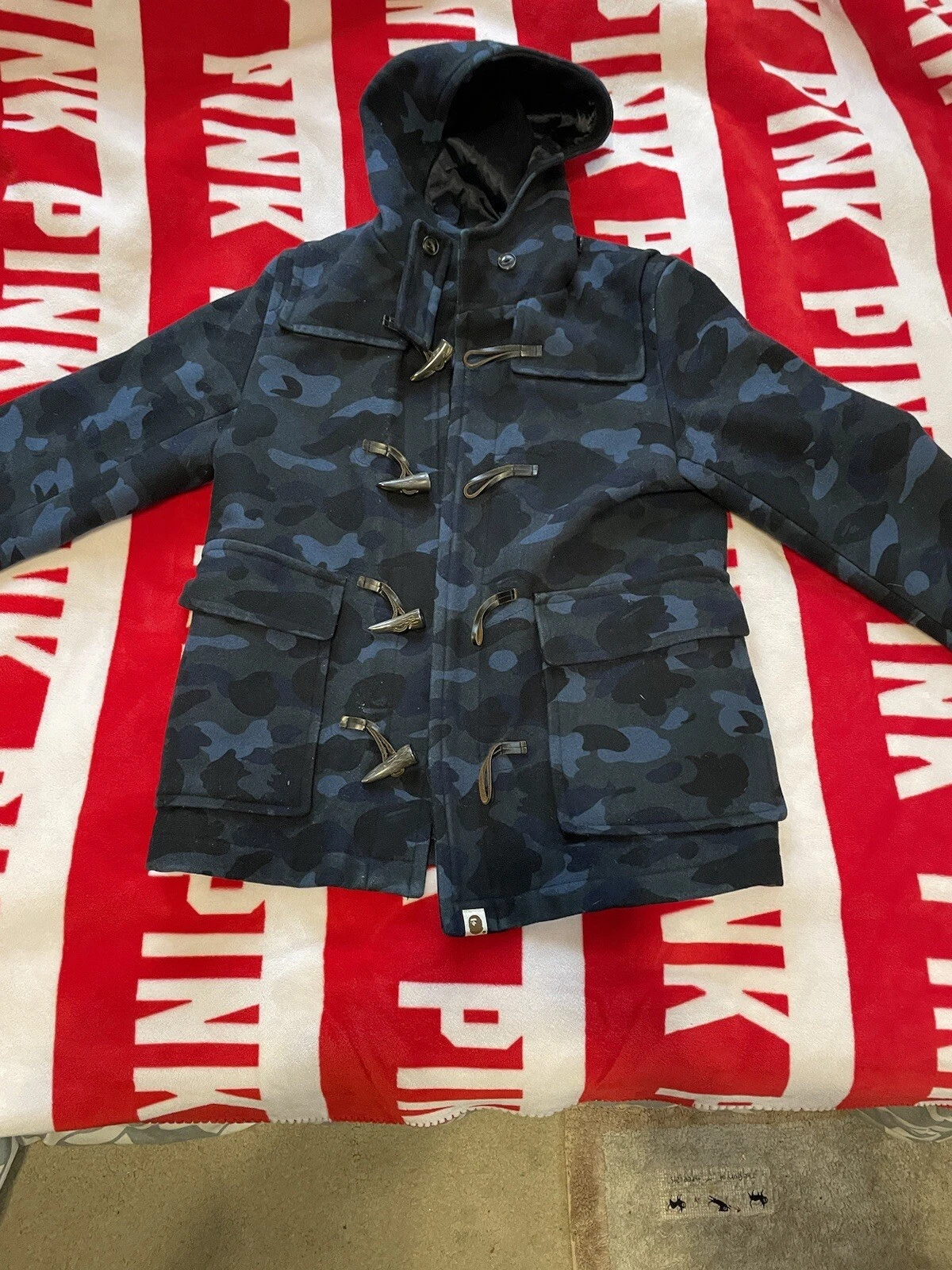 A BATHING APE (BAPE) Cappotto mimetico blu navy lana gorilla A Bathing Ape Bape