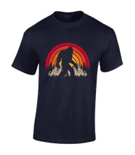 BIG FOOT SILHOUETTE MENS T SHIRT YETI SASQUATCH FUNNY COOL USA DESIGN TOP 