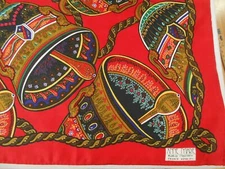 Vtg anne marie musee de i'impression  FRANCE Circa 1871 SILK Square Scarf 35"