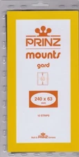 Prinz Black Stamp Mount Strips 240x63 mm For US Semi Jumbo Blocks 10 Scott Block