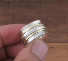 925 Sterling Silver Band Statement Spinner Beautiful Handmade Ring All Size