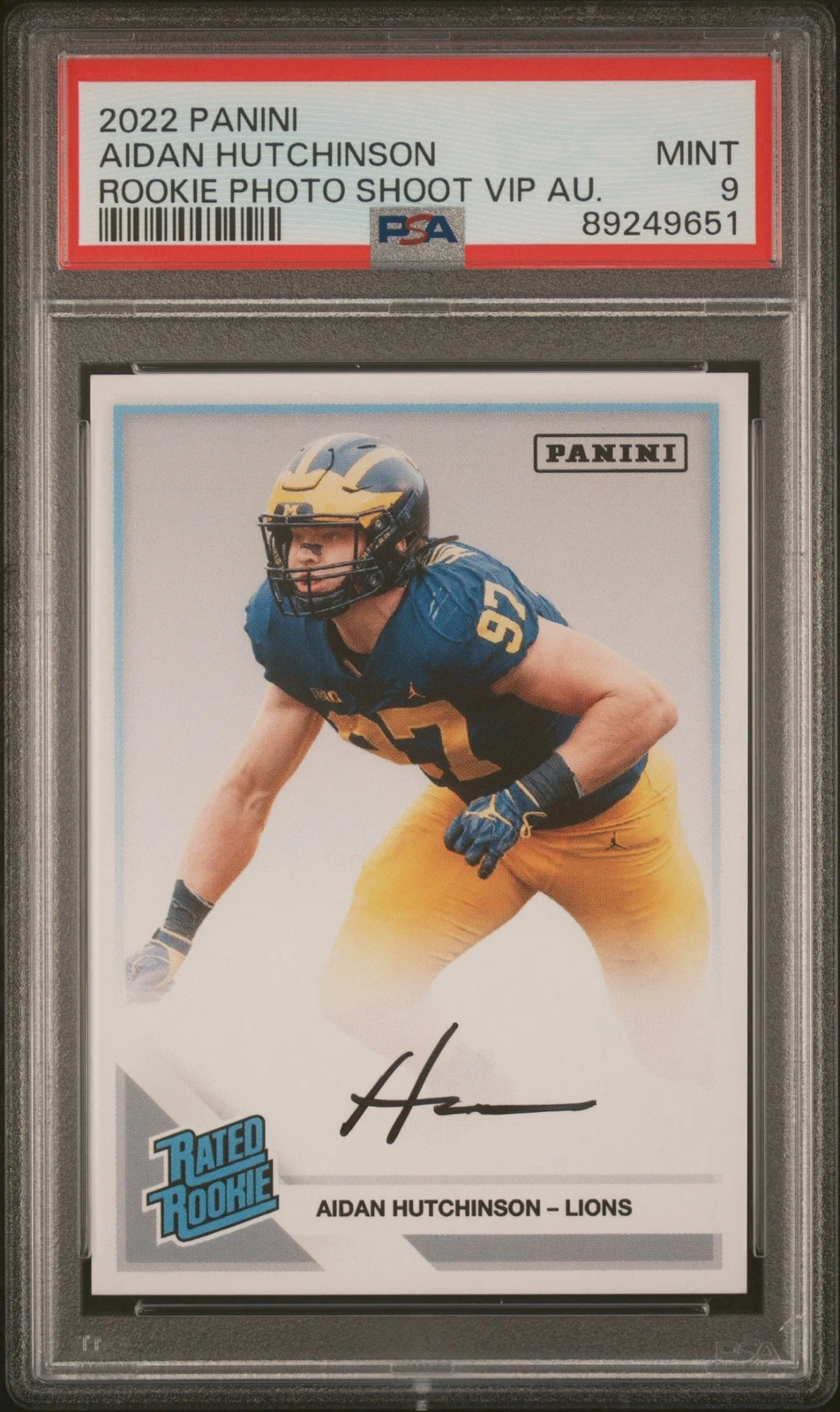 Aidan Hutchinson Panini Rookie Photo Shoot VIP Autographs # Base