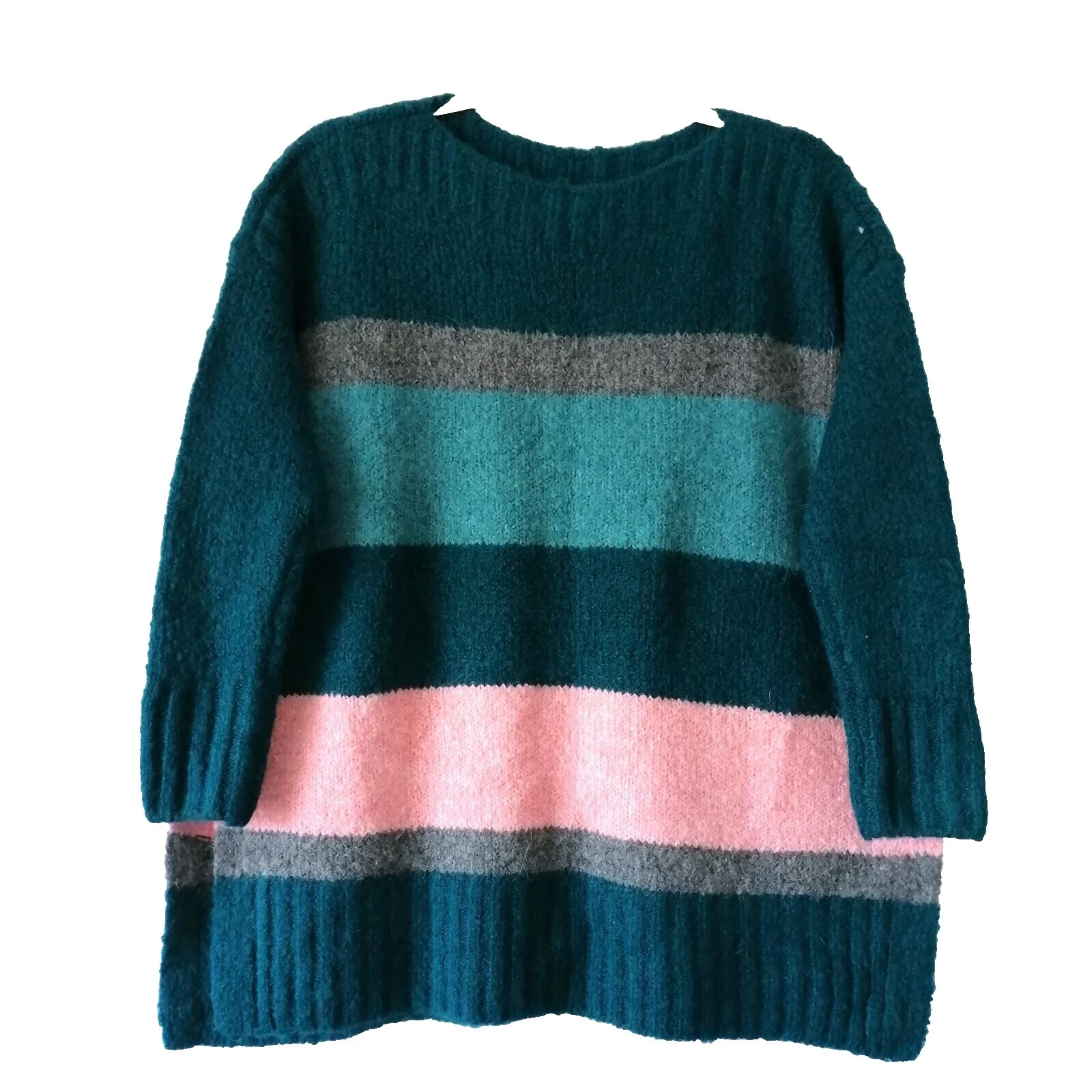 Acrylic Crew Neck 3/4 Sleeve Sweaters for Women