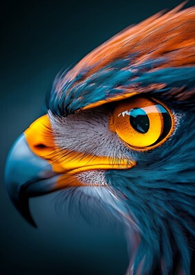 Wandbild Wohndeko Eule Papagei Adler Mccaw Tukan Vogel A3 A4 Druck Poster Farbe