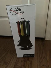 New Star Crafts 7 pc. Nylon Kitchen Tool Set with Multi Color Handles and Stand