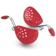 Cuisipro Red Silicone Egg Poacher - Set of 2