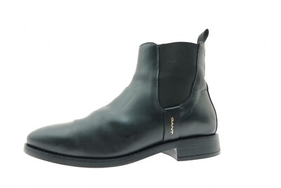 Gant Damen Schuhe Stiefeletten Chelsea Boots Gr. 40 Leder Schwarz