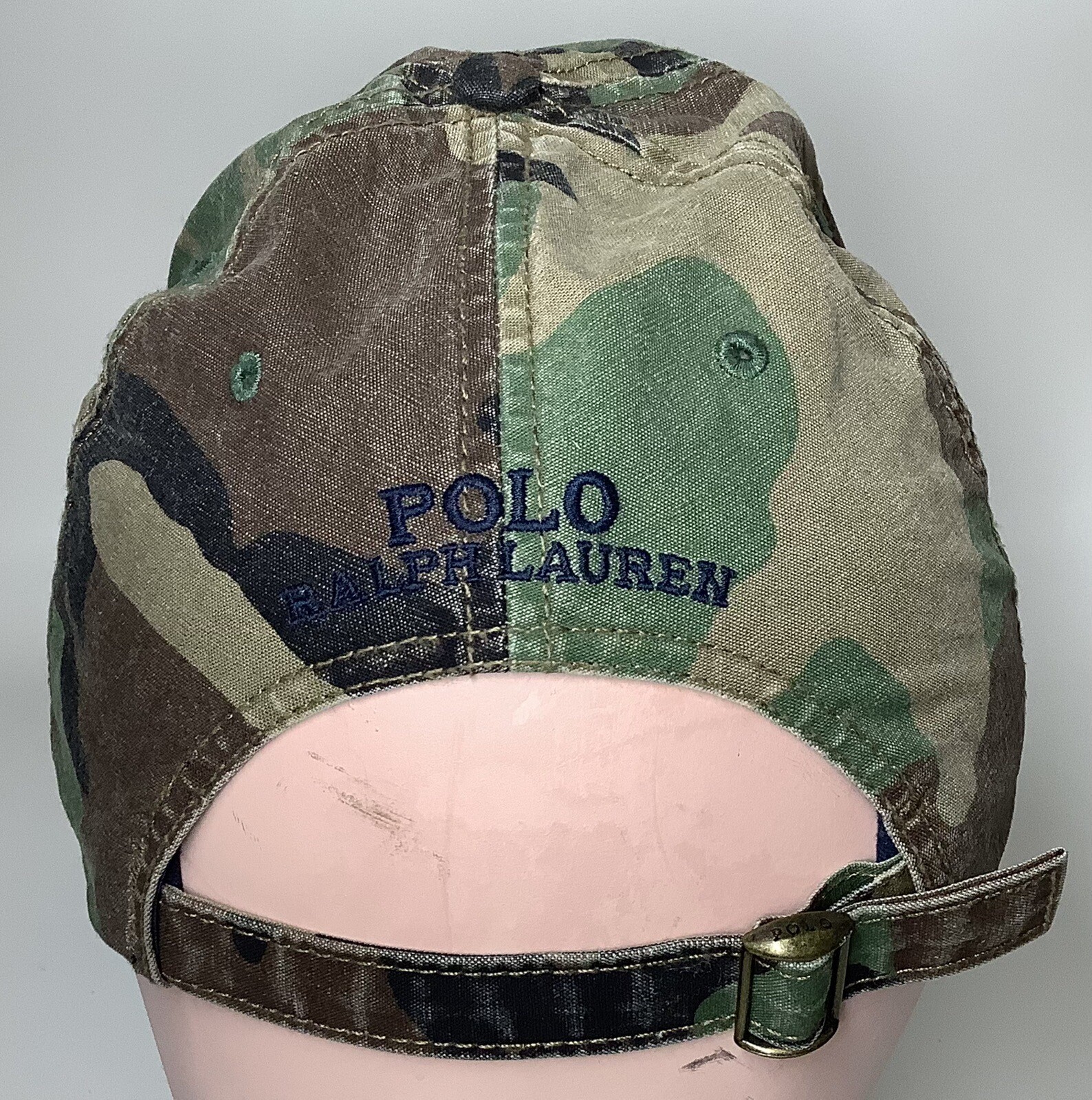 Cappello berretto Polo Ralph Lauren verde mimetico Big Pony bandiera USA patriottica 4 luglio raro