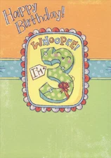 Whoopee Designer Greetings Age 3 / 3rd Birthday Card with Stickers