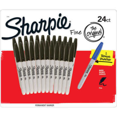 Sharpie Fine Point Permanent Marker Pens (Pack of 24 Black