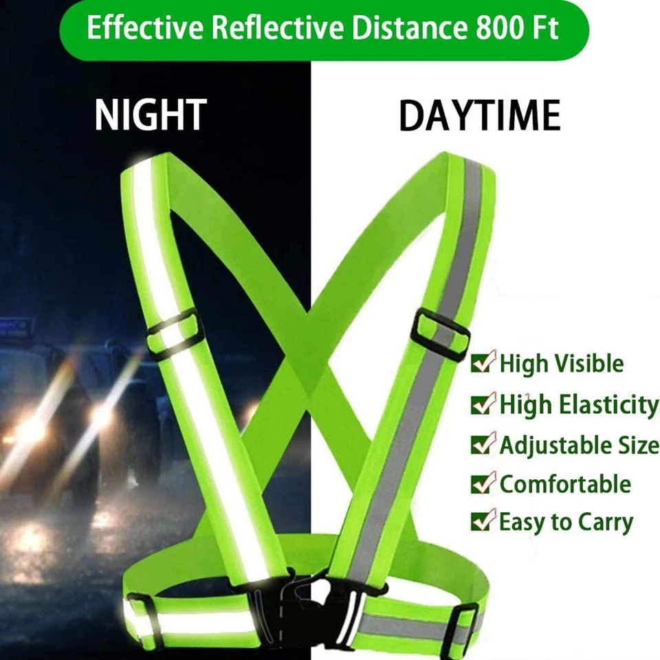 Warnweste Fahrrad Motorrad Reflektor Sicherheitsweste Leuchtweste Weste Dehnbar - Bild 4 von 4