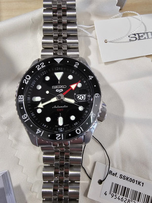 Seiko 5 Sports GMT Automatik Uhr SSK001K1 schwarz TOP Zustand mit OVP 