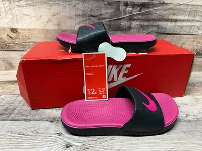 Nike Kawa Slide Black/Vivid Pink Kids Size 12c